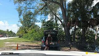 Thick Blonde Milf Bent Over Roadside for Hardcore Assistance Ride