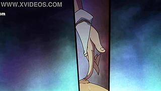 hentai babe bent over big tits bouncing as she begs for creampie doggystyle pounding