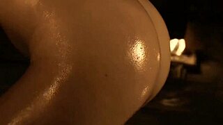 Lay the seductive brunette down by the roaring fire now!