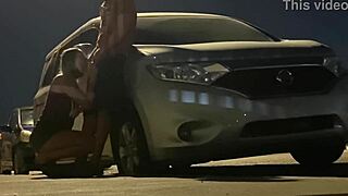 Cuckold wife flashes in public gloryhole booth gets caught cheating