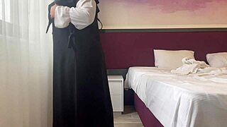 hotel vacation tease arab milf in hijab rough creampie orgasm