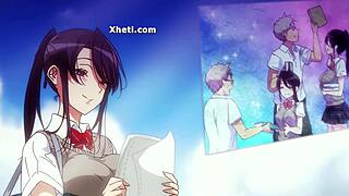 hentai babe bent over big tits bouncing as she begs for creampie doggystyle pounding