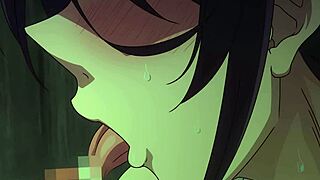 hentai babe bent over big tits bouncing as she begs for creampie doggystyle pounding