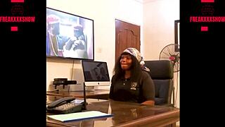 boss fucks big ass ebony teacher doggystyle squirts on desk