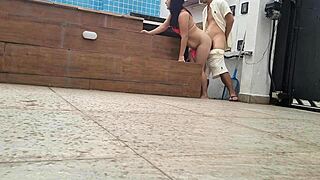 hot wife sneaks off to bang muscular pool boy hard