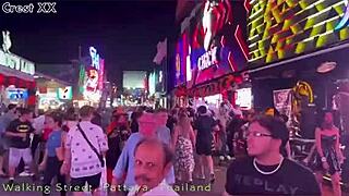 Neon-Lit Pattaya Halloween Street Filled with Sexy Costumes Everywhere