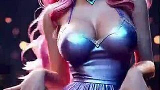 seraphine dances hot in league cosplay uncensored hentai style