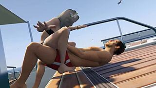 GTA 5 Yacht Babe in Bikini Enjoys Wild Ride Game