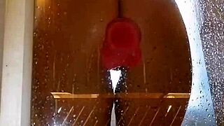 Juicy Ass Girl Dildos Dripping Pussy in Steamy Shower