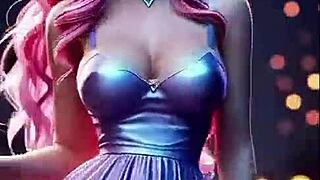 seraphine dances hot in league cosplay uncensored hentai style