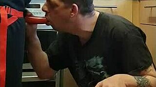 Girlfriend Pegs Boyfriend's Ass To Mouth In Kitchen Cornfield Shower