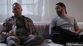 two old guys trick hot teen into wild group pounding session!