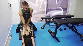 gym slut bends for colombian trainer's monster cock doggystyle pounding