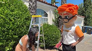 Heart-Pounding Garden Ecstasy with Busty Cami's Big Tits Bouncing