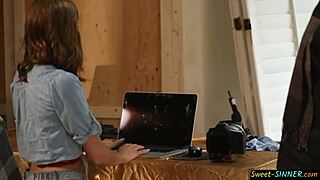 sexy teen model screws photographer in hot fucking session