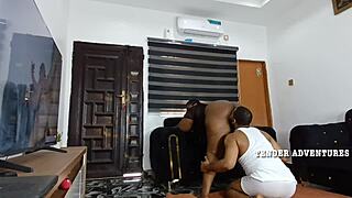 Wifey gives hot sloppy blowjob licks pussy doggy then huge cumshot mouth