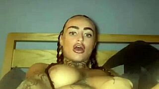 Slutty goth teen fingers shaved ass and pussy hard to squirting orgasm