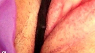 hazey stuffs panties deep into her wet hairy pussy moaning loud