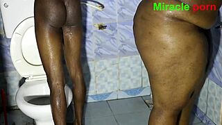 our morning bath got wild with ebony bbc doggystyle hardcore on bbw neighbor 😍🔥💦