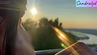 pretty hungarian brunette teases nipples outdoors in softcore paradise play