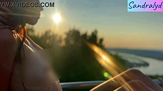 pretty hungarian brunette teases nipples outdoors in softcore paradise play