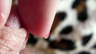 Watch her big clit throb through homemade orgasm waves