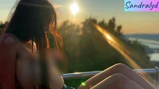 pretty hungarian brunette teases nipples outdoors in softcore paradise play