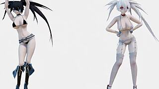 i'm obsessed with black rock shooter's sexy underwear helltaker dance