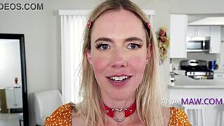 mature milf bends for owner's hard anal gangbang claiming her tight holes