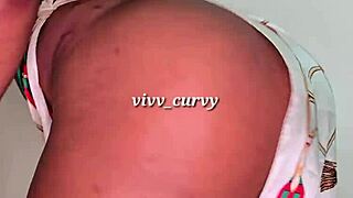 curvy ebony shows off her huge pear shaped ass