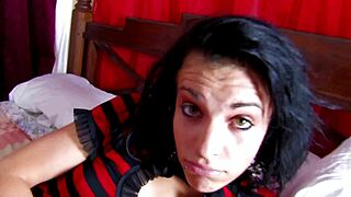 im balls deep in this latina milf's gaping asshole in fishnets