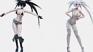 i'm obsessed with black rock shooter's sexy underwear helltaker dance
