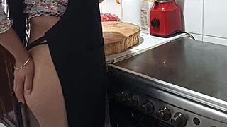 milf big ass masturbates kitchen horny pussy show?