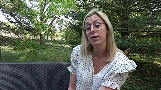 pretty french blonde alrox flashes skinny ass outdoor