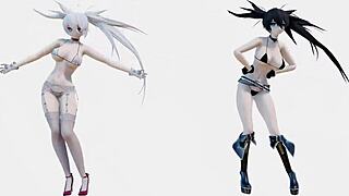 i'm obsessed with black rock shooter's sexy underwear helltaker dance