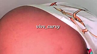 curvy ebony shows off her huge pear shaped ass