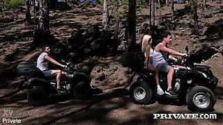 Candee Licious Squirts in Outdoor Double Penetration Spooning Thrill