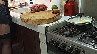 milf big ass masturbates kitchen horny pussy show?