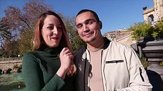 pretty skinny french liz moans loud getting fucked hard before her watching man