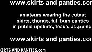 quick upskirt peek under my teasing skirt panties 😏👀