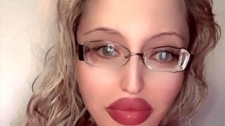 russian crossdresser rocks glasses lipstick in full fetish movie 💄👓🎥
