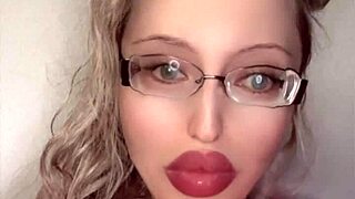 russian crossdresser rocks glasses lipstick in full fetish movie 💄👓🎥