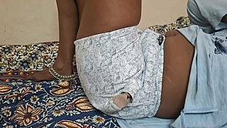 hot tamil wife teases with banana blowjob