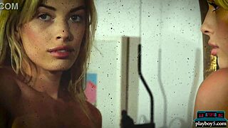 Sexy Canadian Blonde Katie Jean Strips Lingerie Softcore