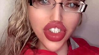 russian crossdresser rocks glasses lipstick in full fetish movie 💄👓🎥