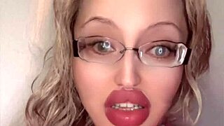 russian crossdresser rocks glasses lipstick in full fetish movie 💄👓🎥