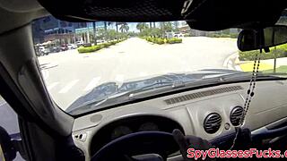 Euro tanned beauty bent over doggystyle in hidden POV fuck