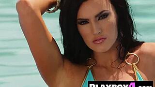 imagine big natural tits milf model ashleigh hannah stripping lingerie to bare her juicy pussy and massive ass