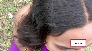 Pounding desi Indian Kavita hard in the wild forest depths