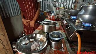 kitchen fuck with hot servant 😈 indian homemade action 🔥